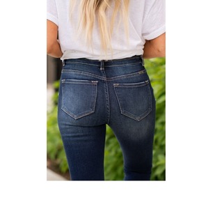 Pantalones de tubo de mezclilla ajustados de cintura alta para mujer Precio al por mayor Tallas grandes Casual Sexy Color Cargo Jeans Skinny Fit para damas BD - Product Image 5