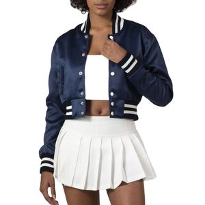 Veste bomber universitaire en satin violet respirant pour femmes et unisexe, best-seller, personnalisable, baseball universitaire - Product Image 4