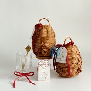 Rattan BoxHandicraft for Ramadan Holiday Decoration Rattan Oval Storage Gift <b>Box</b> Candy <b>Box</b> - Product Image 3