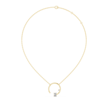 Collier unisexe minimaliste ethnique en or jaune 18 carats avec diamant de laboratoire taille émeraude, pendentif en or plaqué pour usage quotidien