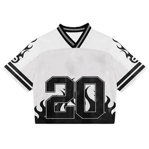 Camiseta de fútbol americano recortada de gran tamaño cuadrada personalizada al por mayor, transpirable, manga corta, sublimación, diseño de camuflaje impreso - Product Image 6