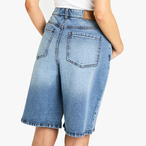 Short en jean pour femme 2025 Summer Vintage Streetwear Female High Waist Wide Leg Straight Short Pants Solid Color Ladies Jean Shorts - Product Image 2