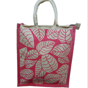 Bolsas de compras de yute reutilizables ecológicas duraderas, tela con diseño de logotipo personalizado, cierre de cremallera, Asa de hombro, uso multiusos empaquetado - Product Image 1