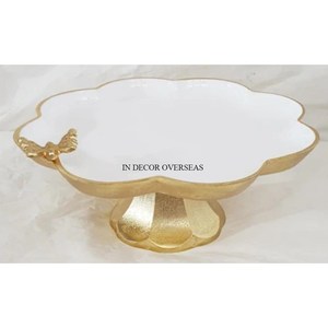 Manijas de diseñador de hojas de Gingko chapadas en oro de alta calidad para servir de Metal resistente recubierto de polvo de Color blanco y cuenco decorativo - Product Image 3
