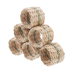 Ensemble de ronds de serviette naturels haut de gamme anneaux porte-jacinthe d'eau pour serviettes de table avec marque personnalisée disponible - Product Image 2