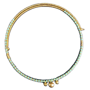 Collier artisanal indien en perles de verre bohèmes avec pierre principale en agate, bijoux de mode en lampwork pour les occasions d'anniversaire - Product Image 1