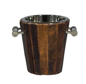 Wood Ice <b>Bucket</b> with Steel Handle and Lid Fabulous Design Wood Ice <b>Bucket</b> Handicraft Wholesale - Product Image 2
