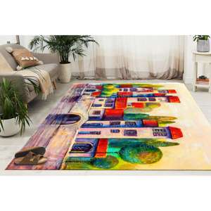 Tapis imprimé Urban Skyline - Tapis moderne, doux, grand, antidérapant, tapis fin non tissé - Product Image 3