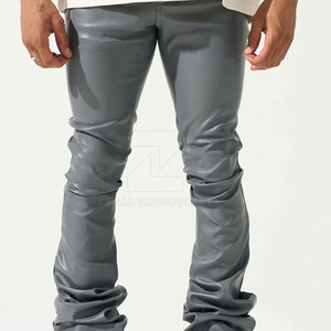 Pantalon en cuir décontracté pour homme, fabrication en usine, respirant, meilleur design 2025, logo personnalisé, lavage foncé, qualité moyenne à haute, léger - Product Image 2