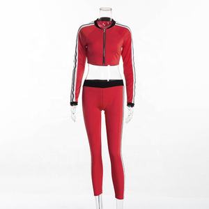 Plus Size <b>Women</b> Jogging Tracksuits Unisex Gym Workout <b>Women</b> Yoga Set 2 piece Custom Leggings and <b>Long</b> <b>Sleeve</b> Crop <b>Top</b> Shirt Sets - Product Image 1