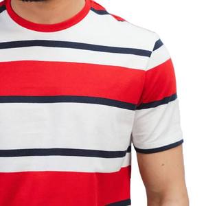 100% coton Pakistan fait fabricants de vêtements de haute qualité 2024 conception rayée hauts de rue en gros hommes T-Shirt - Product Image 3