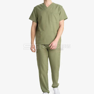 Uniforme de Enfermería Transpirable para Hombre, Cuello en V, con Bolsillos, Uniformes Médicos Personalizados para Hospitales y Clínicas - Product Image 2