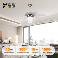 # Ventilateur de plafond rétractable 42 pouces avec moteur DC et design floral, avec télécommande, éclairage LED intégré - Modèle 1016 Source Factory