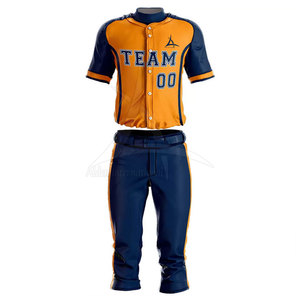 Uniforme de baseball sur mesure de haute qualité, respirant, 100% polyester, jersey à séchage rapide avec couleurs et logo personnalisés pour les équipes - Product Image 1