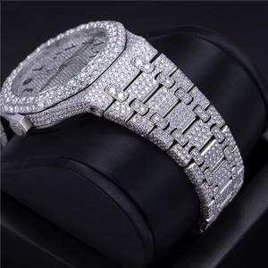 Reloj de Lujo con Diamantes de Imitación VVS, Movimiento Automático Hecho a Mano, Cristal de Zafiro, Estilo Hip Hop, Correa de Moda - Product Image 4