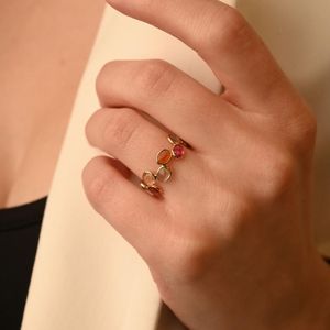 Dernière collection de bagues fantaisie en tourmaline naturelle 100% faites à la main en or jaune massif 18 carats pour femmes et filles - Product Image 6