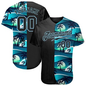 เสื้อเบสบอลแท้ลายดอกชบาและต้นปาล์มเขตร้อนดีไซน์ลาย3D ตามสั่ง - Product Image 1