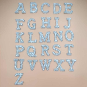 Diy Pearl Rhinestone Words Iron on Letter Patches Pearl Alphabet Letter Patch for <b>Hat</b> - Product Image 3
