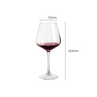 Verre à vin en cristal sans plomb à tige rouge et base noire, idéal pour la maison, les bars, les hôtels et les restaurants – Vente en gros