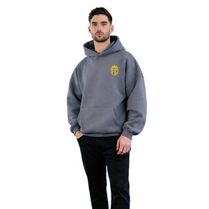 Sweat-shirt à capuche surdimensionné en obsidienne pour homme, 50% coton, 50% polyester, épaules tombantes, streetwear, coupe décontractée, sweat-shirt d'hiver - Product Image 5