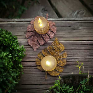 Latest Tealight Leaf Shape Orgone <b>Candle</b> Holder with <b>Crystal</b> Chips for Christmas Diwali Gift Home Decoration in Wholesale - Product Image 2