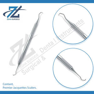 Kit de curettes chirurgicales dentaires manuelles Premier Jacquettes Scalers, manche en silicone, spatules réutilisables, classe I, CE, Pakistan - Product Image 3