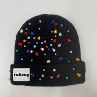 Nouveau bonnet unisexe d'hiver imperméable à l'eau avec broderie 3D Y2k, couleur unie, avec logo personnalisé, 100% acrylique tricoté