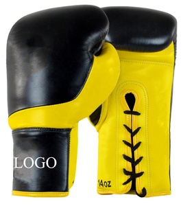 Guantes de Boxeo Profesionales de Cuero Vacuno de 8oz y 12oz, Transpirables, Diseño Personalizado, con Cordones, para Entrenamiento y Competencia, Gran Venta - Product Image 1