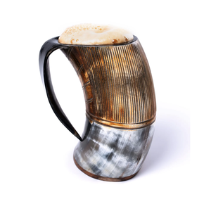 Mug en corne de buffle de qualité supérieure, nouveaux artisanats, vaisselle haut de gamme, mugs en corne viking incurvés indiens avec poignée - Product Image 1