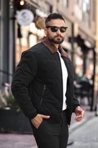 Men's Casual Winter Acrylic Parka Waterproof Eco-Friendly Satin Turn-down Collar Fashion Style <b>Coat</b> Zipper Pockets Warm Padded - Product Image 3