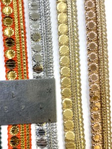 Vente chaude indien métallique ruban coupe Rikrek dentelle garniture pour les vêtements des femmes robe robe et chaussures offres en gros - Product Image 5