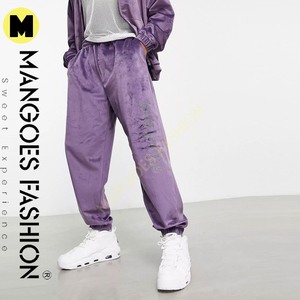 Pantalones Deportivos de Felpa para Hombre y Mujer, Diseño OEM de Mangoes Fashion, Color Morado Sólido, 100% Algodón Transpirable, Corte Regular, para Invierno - Product Image 3