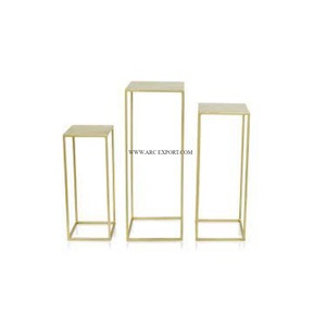 Conjunto decorativo clásico de calidad de lujo para fiesta de boda, maceta de mesa de latón de Metal con forma cuadrada, flores artificiales simples - Product Image 4