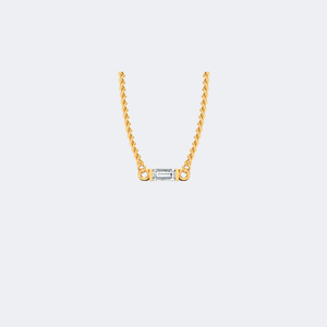 Collar con Colgante Horizontal de Diamantes Baguette de 0.10CTW, Oro de 14k, Diamantes Cultivados en Laboratorio, Color D, VVS, Estilo Minimalista para Mujer - Product Image 6