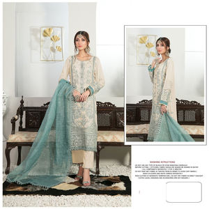 Heavy Real Georgette con bordado trabajo traje paquistaní para mujer venta en línea - Product Image 2