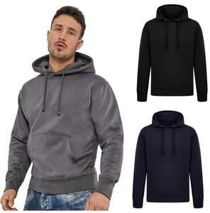 Haut de travail d'hiver lourd pour hommes pull à capuche sweat-shirt polaire polyester/coton teint uni - Product Image 5