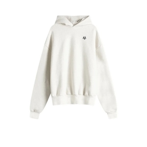 Sudadera con capucha de lana lavada en blanco marfil Logo minimalista Jersey unisex Casual Comfort Timeless Streetwear sin esfuerzo Moda diaria - Product Image 1