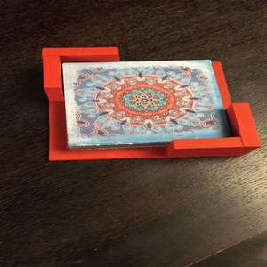 ที่รองแก้วไม้ Meena ทำด้วยมือดีไซน์คลาสสิกแบบดั้งเดิมที่มีสีสันทนความร้อนทนทานเป็นมิตรกับสิ่งแวดล้อมบ้านสำนักงาน - Product Image 2