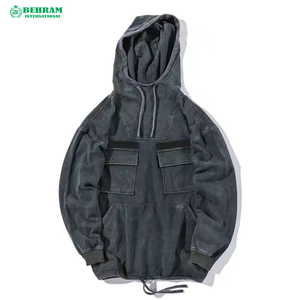 Confortable Élégant Pratique À Capuche Hommes 400gsm boxy Blanc Avant 2 Poches À Capuche Fabricant Heavyweight Cropped hoodies hommes - Product Image 6