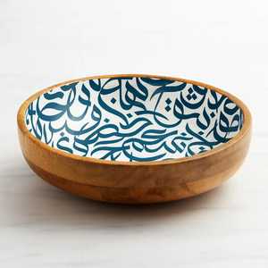 Tazón Cónico Clásico Blanco para Ensalada, Plato Grande de Madera de Mango Tallado a Mano con Acabado Pulido para Servir Comida en la Mesa Familiar - Product Image 2