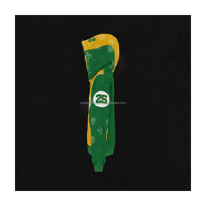 Épais 375 GSM polaire fermeture éclair à capuche vêtements d'hiver doux intérieur brossé coton tissu vert jaune logo personnalisé conception bases à capuche - Product Image 6
