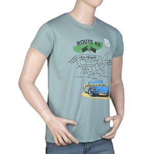 T-shirt imprimé slim fit pour homme - Gris - Product Image 1