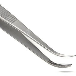 Pinzas para Cirugía Oftalmológica REHMAT NOOR INDUSTRY RN-TTF-001 Iris Eye de 4.5 Pulgadas, Puntas Dentadas Semi Curvadas, Hechas de Acero Inoxidable de Primera Calidad - Product Image 5