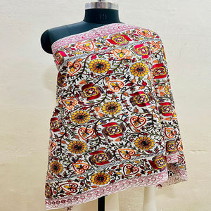 Pashmina de lujo FW Kashmiri Nalki bordado Jama chal Regal hecho a mano elegancia - Product Image 5