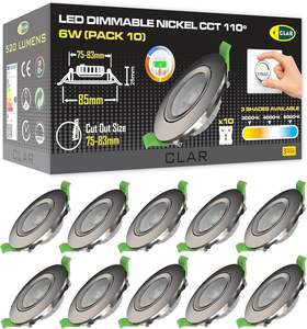 Faretto LED da Incasso Regolabile CLAR 6W, Design Ultra Sottile, Finitura Nichel, Angolo di Illuminazione 110°, Temperatura Colore 3000/4000/6500K - Product Image 1