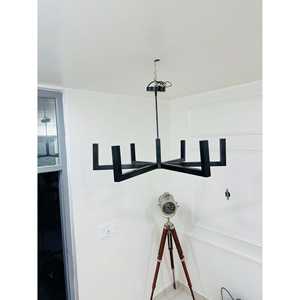 Lustre Putnik en laiton à 6 bras et 6 lumières avec pouf élégant et éclairage stylé 120-240V 20x36x36 pouces - Product Image 1