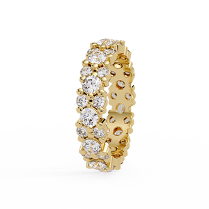 Wholesale 14K Solid Gold <b>Bubble</b> Cluster Full Eternity <b>Wedding</b> Bands Round Cut Lab Grown Diamond Rings For Women Fine Jewelry - Product Image 5
