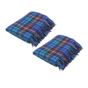 Manta de lana azul Buchanan de moda suave y cómoda de gran oferta adecuada para uso en invierno - Product Image 1