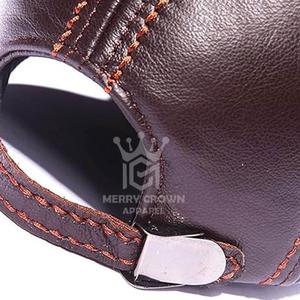 Logo personnalisé en gros de haute qualité en cuir de vachette véritable classique réglable casquette de baseball couleurs unies chapeaux - Product Image 3