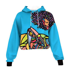 Wholesale Price Custom <b>Women's</b> 100% Cotton Crop Top <b>Hoodie</b> Printed Casual Pullover Cropped Size Sweatshirt for Winter - Product Image 1